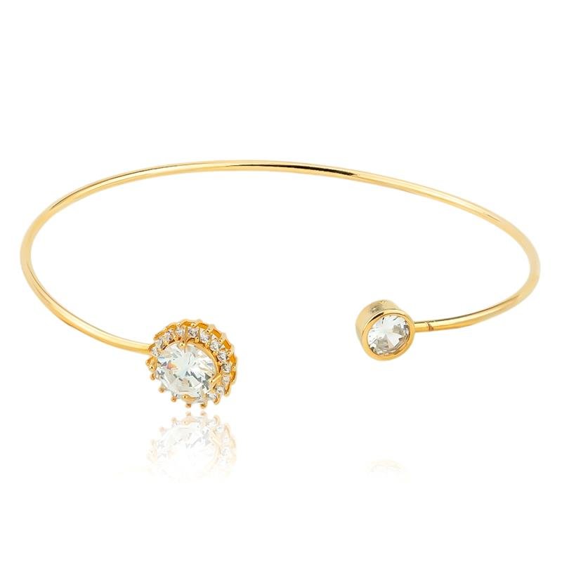 BRACELETE FOLHEADO ZIRCÔNIA