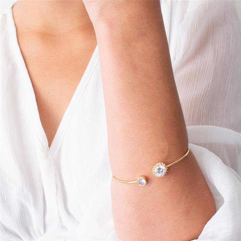 BRACELETE FOLHEADO ZIRCÔNIA
