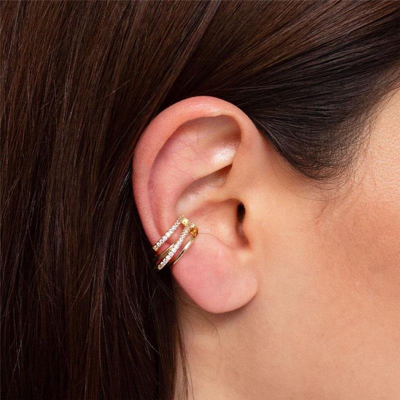 PIERCING FOLHEADO CRAVEJADO