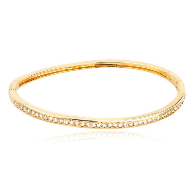 BRACELETE FOLHEADO COM ZIRCÔNIA 