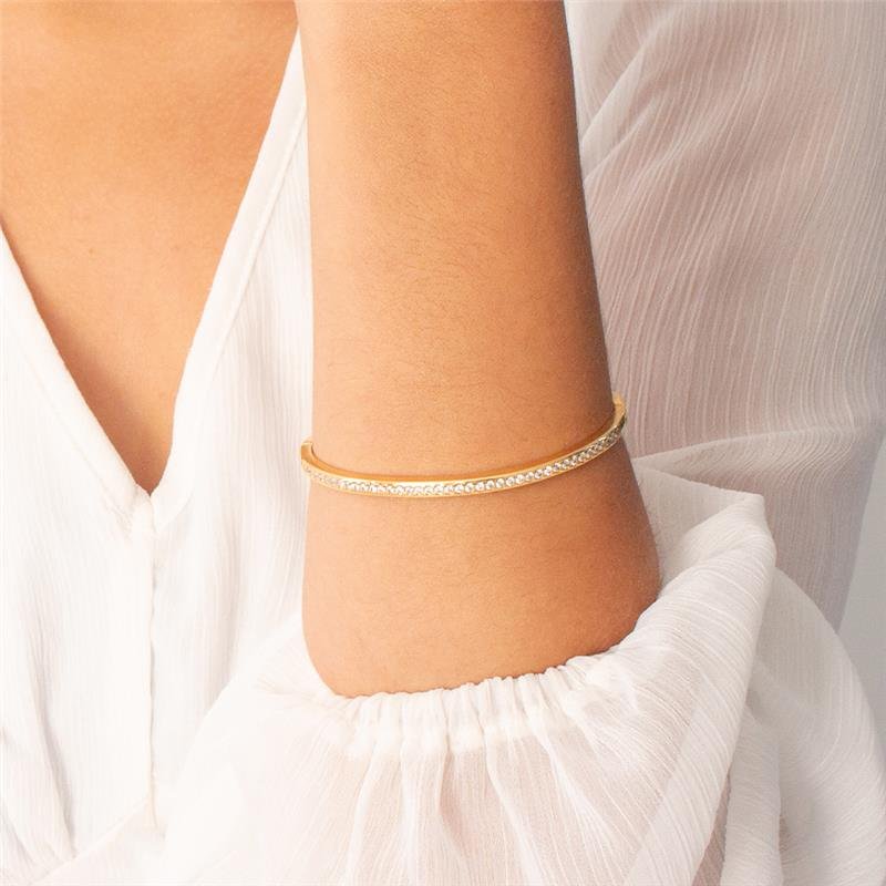 BRACELETE FOLHEADO COM ZIRCÔNIA 