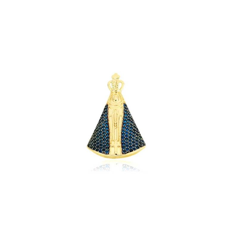 PINGENTE FOLHEADO NOSSA SENHORA APARECIDA ZIRCÔNIA