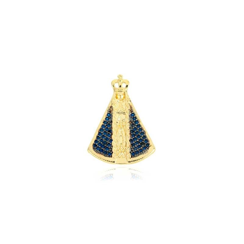 PINGENTE FOLHEADO NOSSA SENHORA APARECIDA ZIRCÔNIA