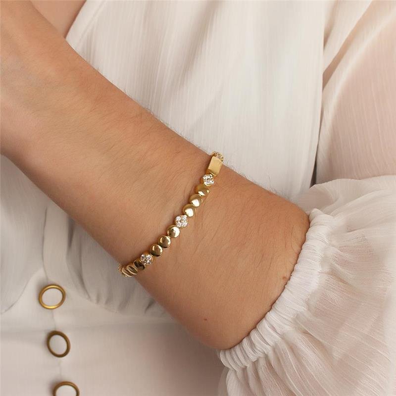 PULSEIRA FOLHEADA COM DETALHES CRAVEJADOS