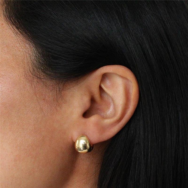 ARGOLA FOLHEADA REDONDA LISA 