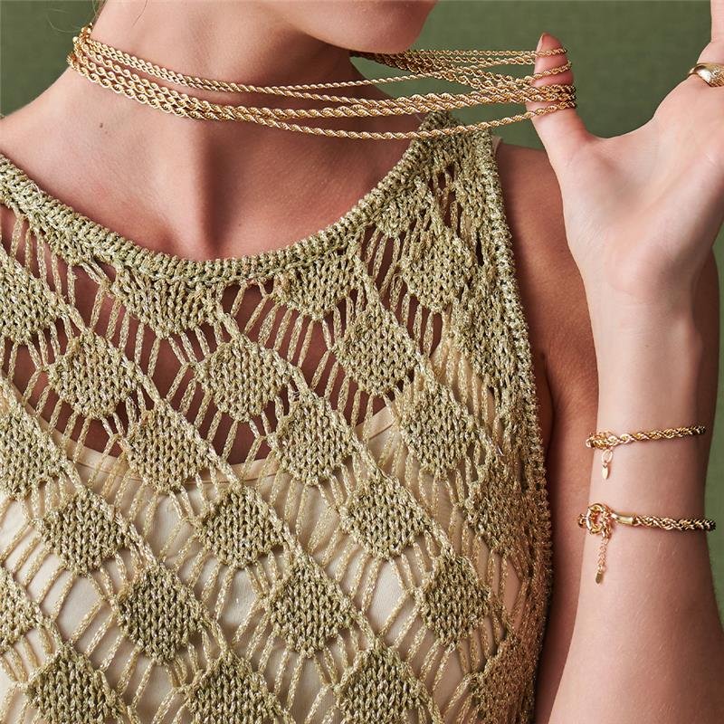 GARGANTILHA FOLHEADA CORDÃO BAIANO - CRUSH - 50CM