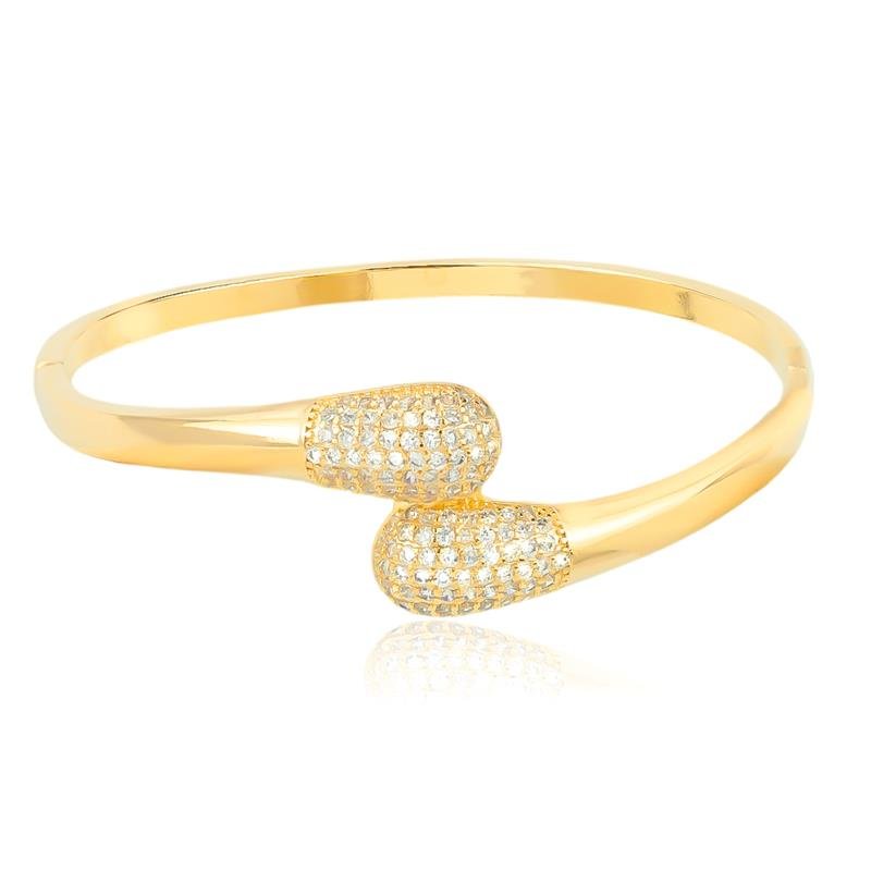 BRACELETE FOLHEADO COM ZIRCÔNIAS