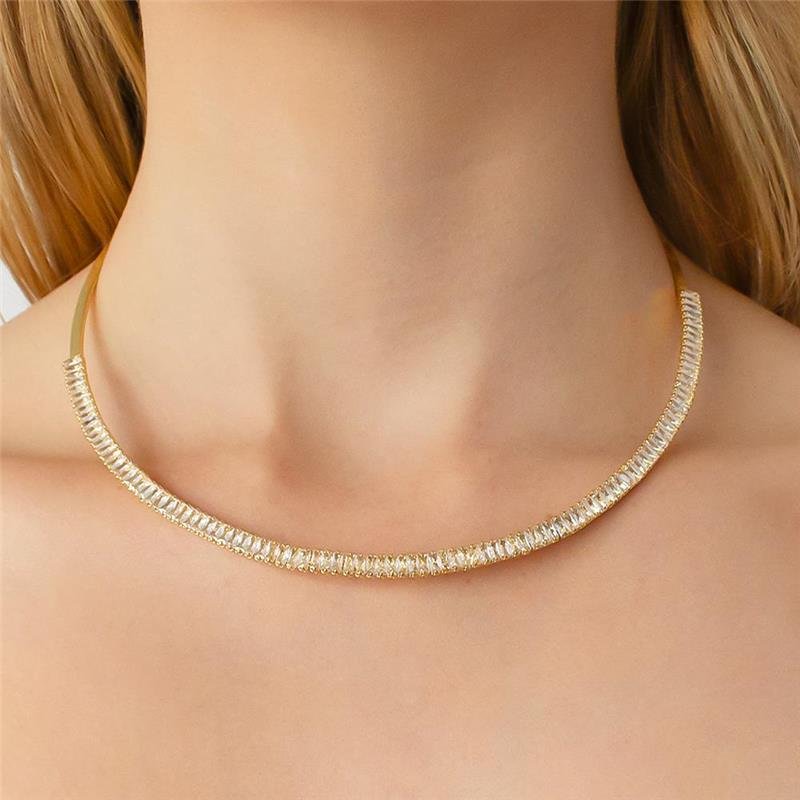 GARGANTILHA ARO COM ZIRCÔNIA BAGUETE 