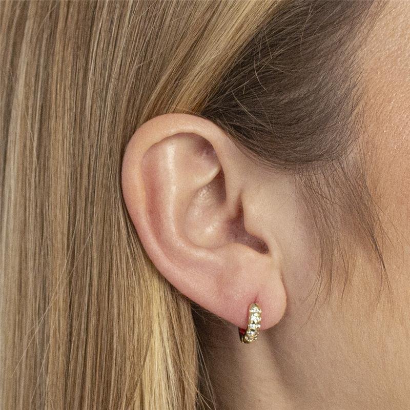 ARGOLA FOLHEADA ZIRCÔNIA