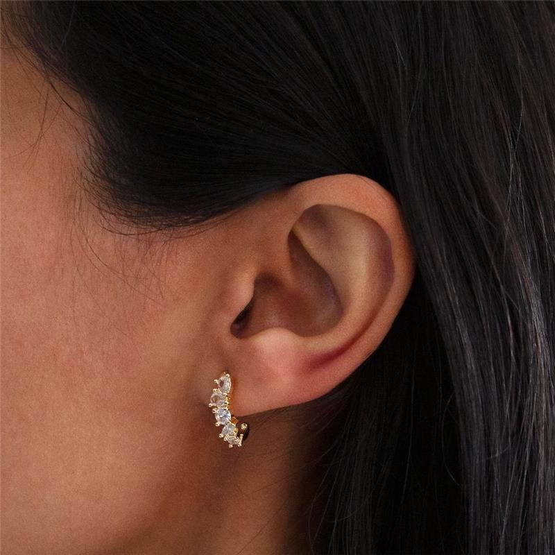 BRINCO FOLHEADO CRAVEJADO