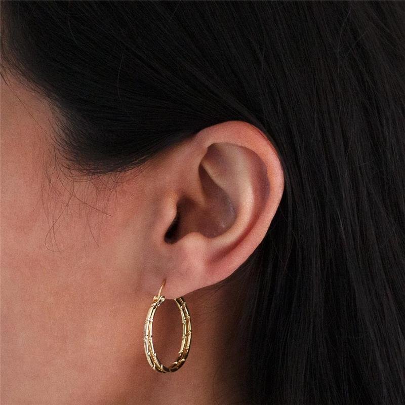 ARGOLA FOLHEADA ARO DUPLICADO TEXTURIZADO