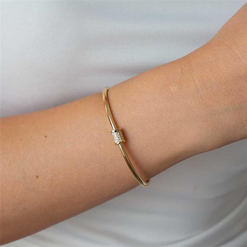 BRACELETE FOLHEADO CRAVEJADO