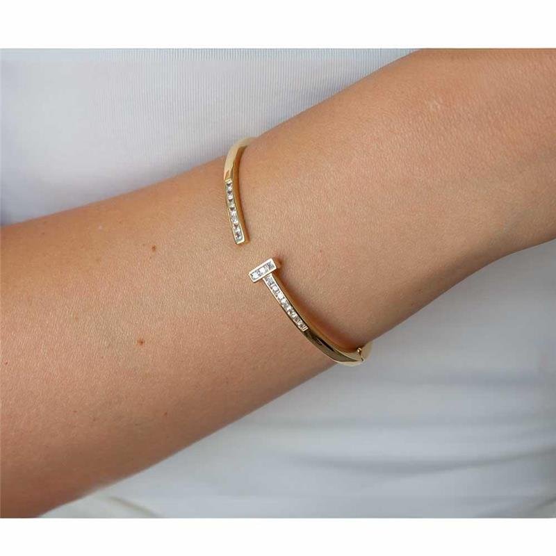 BRACELETE FOLHEADO CRAVEJADO