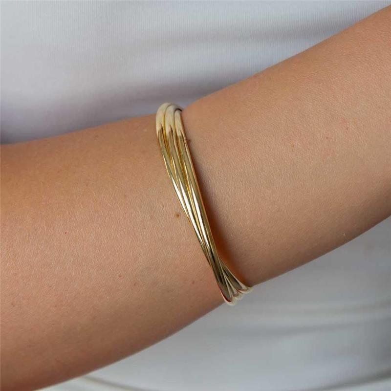 BRACELETE FOLHEADO TEXTURIZADO