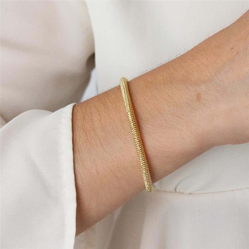 BRACELETE FOLHEADO TEXTURIZADO