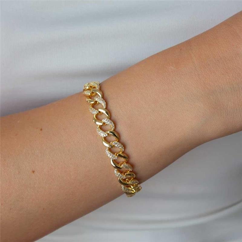 PULSEIRA FOLHEADA CRAVEJADA