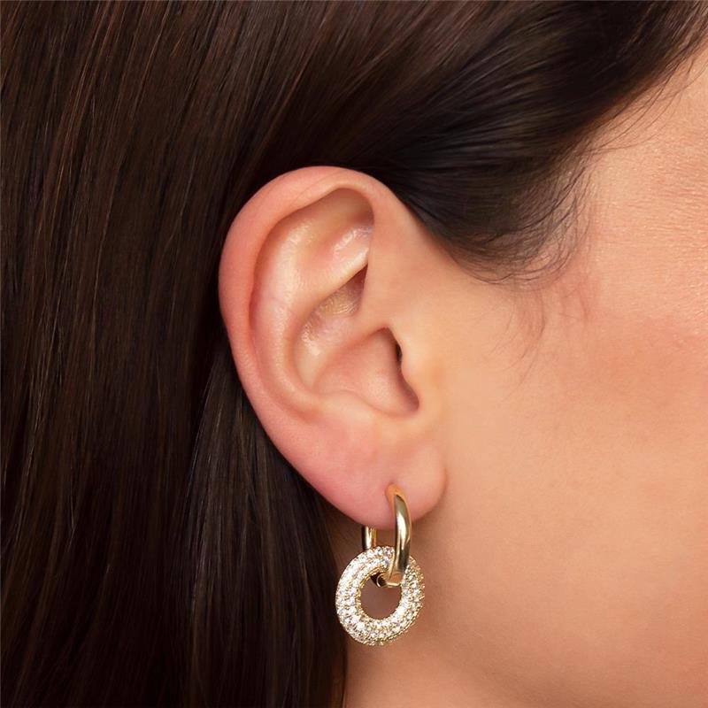 ARGOLA FOLHEADA CRAVEJADA