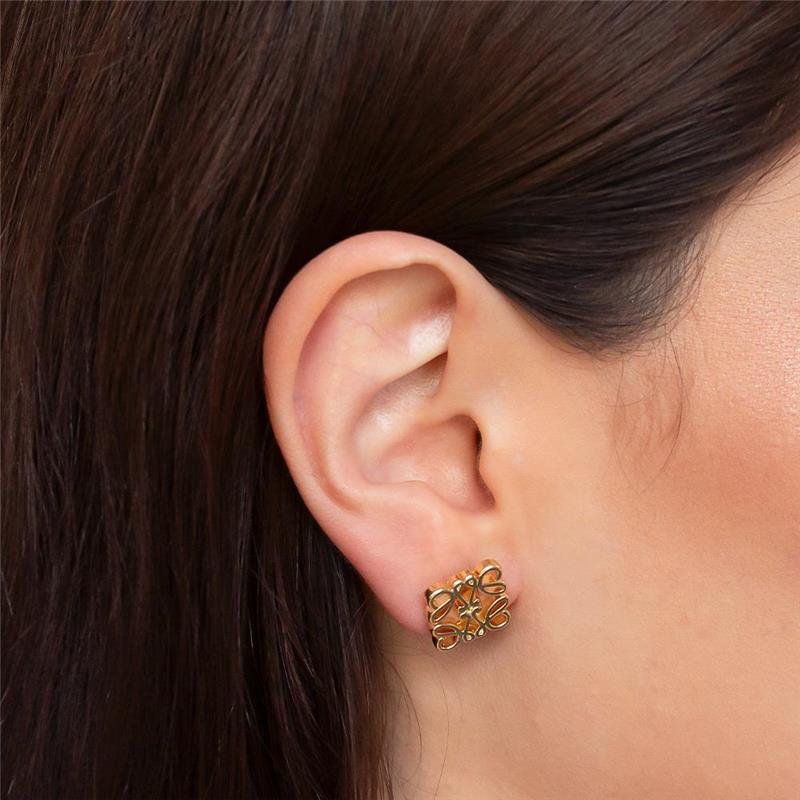 BRINCO FOLHEADO ARABESCO LISO