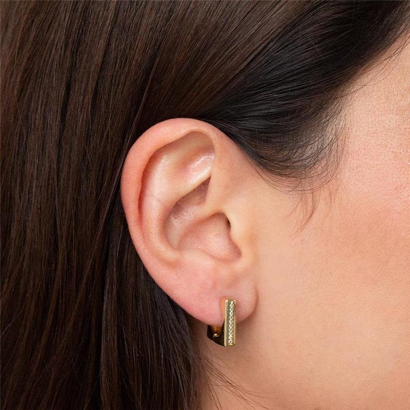 ARGOLA FOLHEADA QUADRADA CRAVEJADA