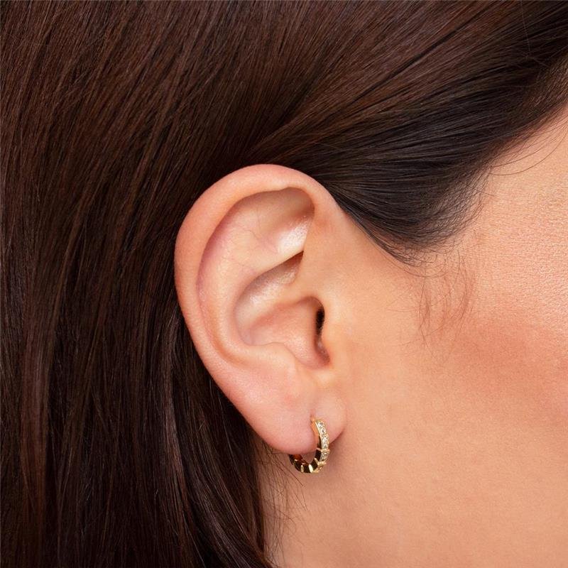 ARGOLA FOLHEADA CRAVEJADA