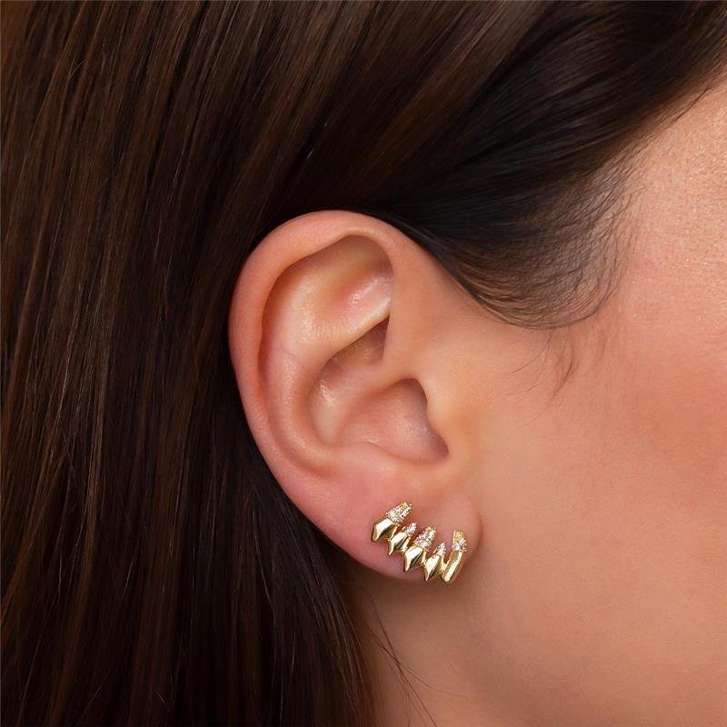 BRINCO FOLHEADO CRAVEJADO