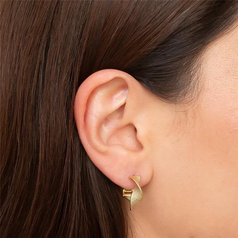 ARGOLA FOLHEADA TEXTURIZADA