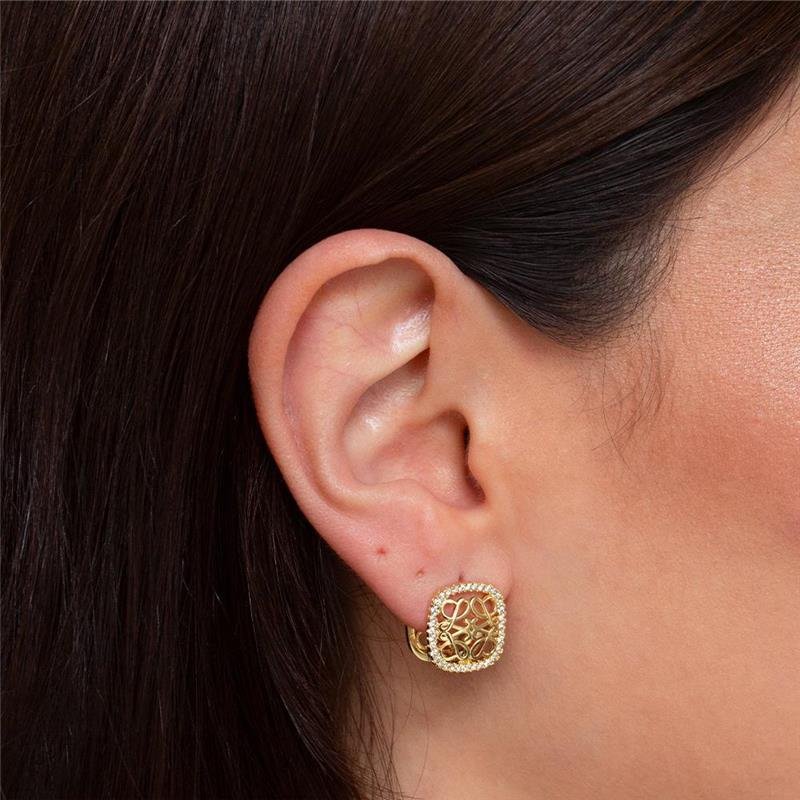 ARGOLA FOLHEADA ARABESCO BORDA CRAVEJADA