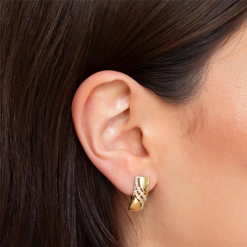 ARGOLA FOLHEADA CRAVEJADA