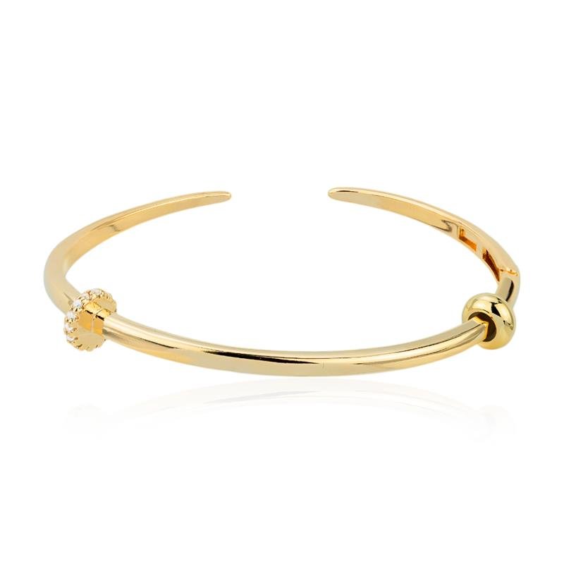 BRACELETE FOLHEADO COM DETALHE DE ZIRCÔNIA - CRUSH 