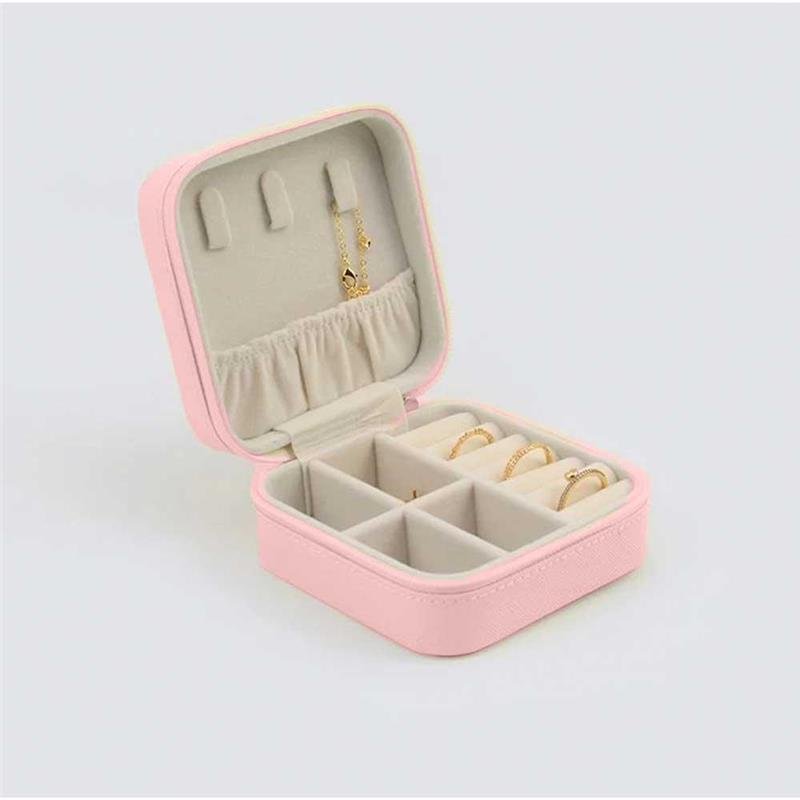 PORTA JÓIA QUADRADO ROSA CROCO