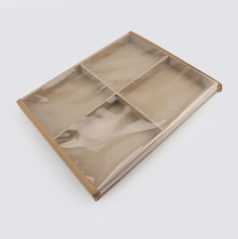 BANDEJA 4 ESP G C/TAMPA NAPA DOURADO