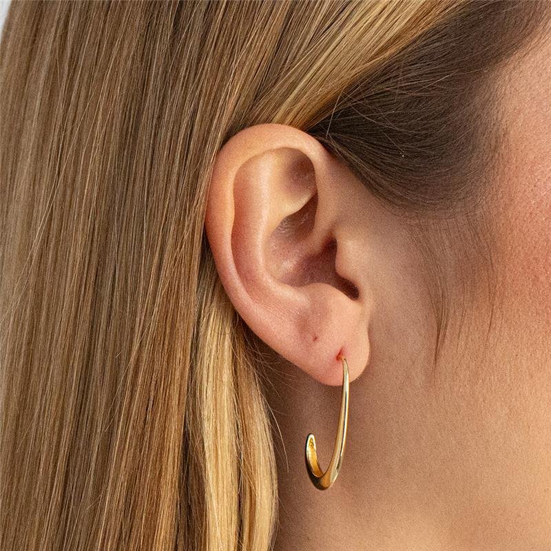 ARGOLA FOLHEADA LISA GANCHO - BOLD 