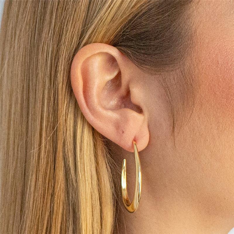 SEMI-ARGOLA FOLHEADA OVAL LISA