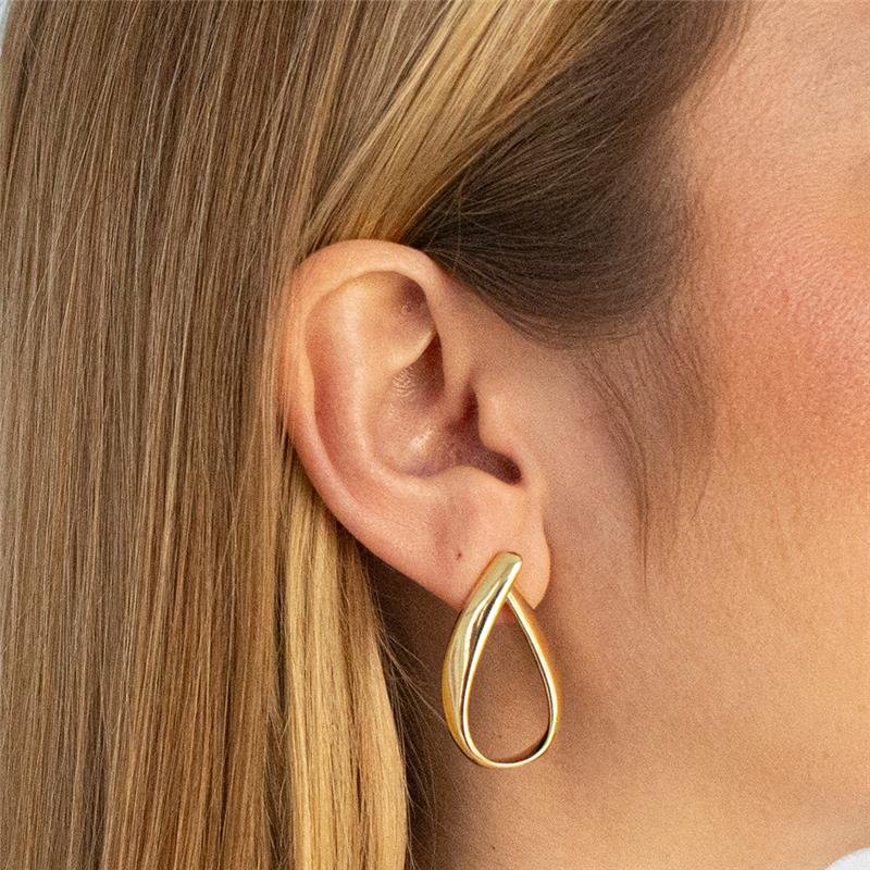 BRINCO FOLHEADO LISO- BOLD 