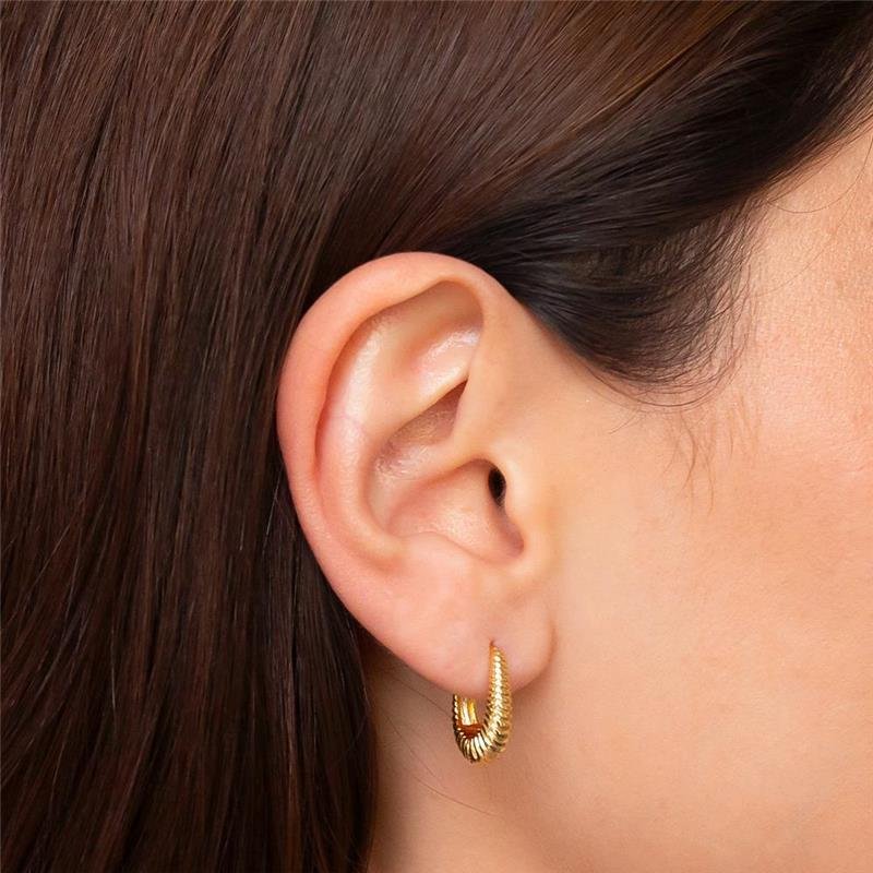 ARGOLA FOLHEADA TEXTURIZADA