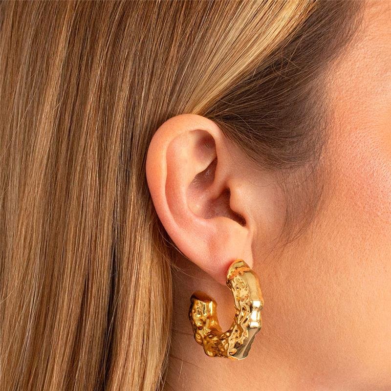 ARGOLA FOLHEADA LISA AMASSADA - CRUSH 