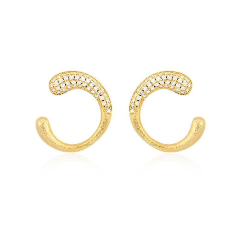BRINCO FOLHEADO FOSCO ZIRCÔNIA CIRCULAR 