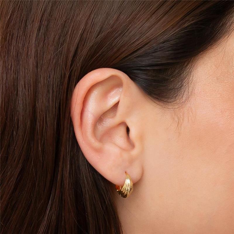 ARGOLA FOLHEADA TEXTURIZADA