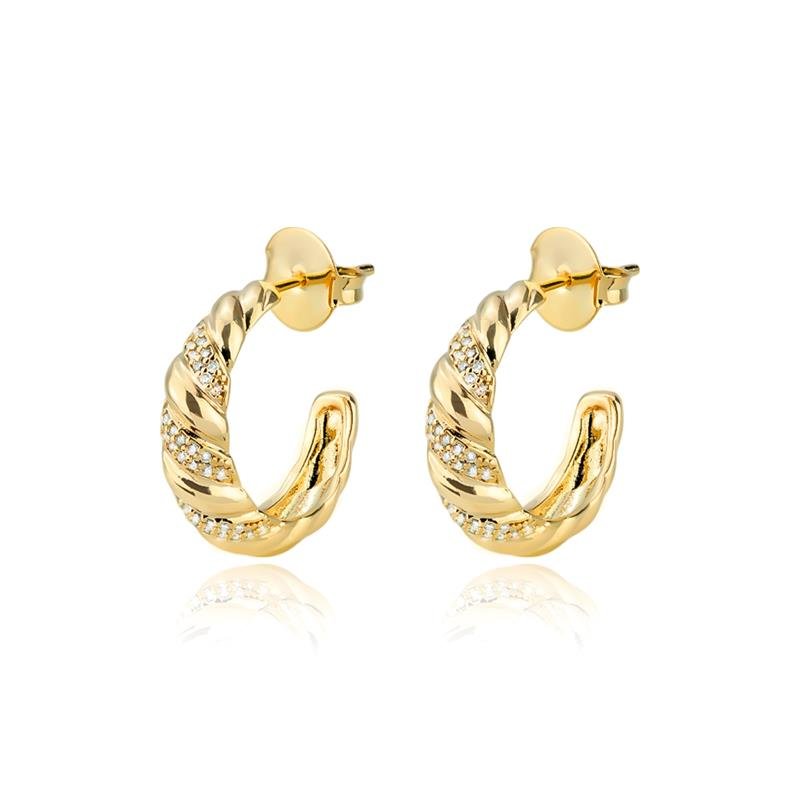 ARGOLA FOLHEADA ZIRCONIA