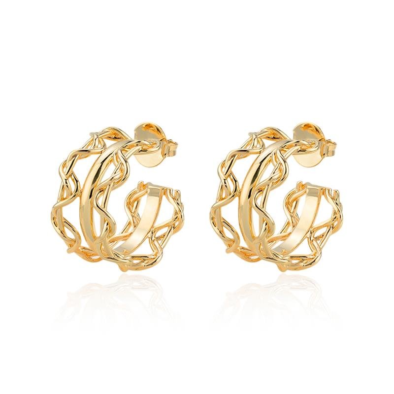 ARGOLA FOLHEADA ONDAS - CRUSH 
