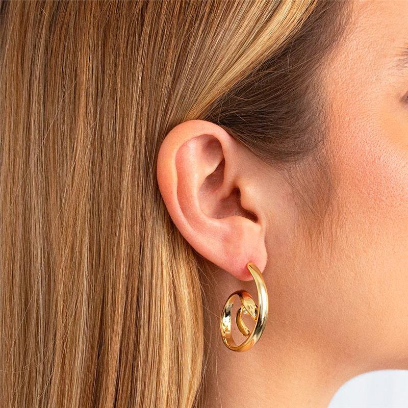 ARGOLA FOLHEADA CURVADA - BOLD 