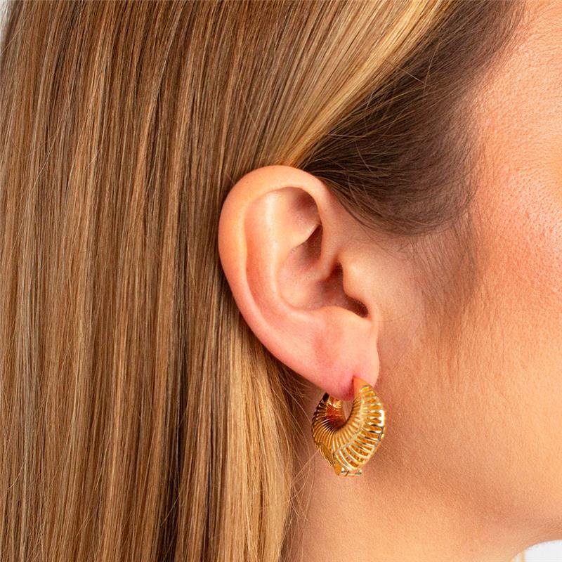 ARGOLA FOLHEADA VAZADA - CRUSH