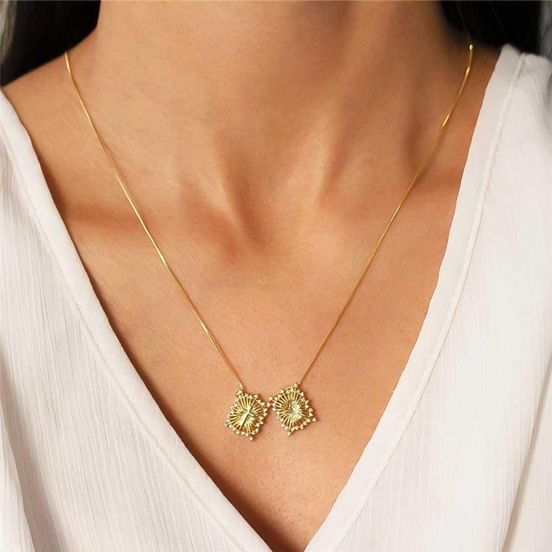 ESCAPULÁRIO FOLHEADO O SENHOR É MEU PASTOR E CRUZ