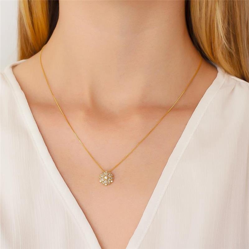 GARGANTILHA FOLHEADA FLOR CRAVEJADA