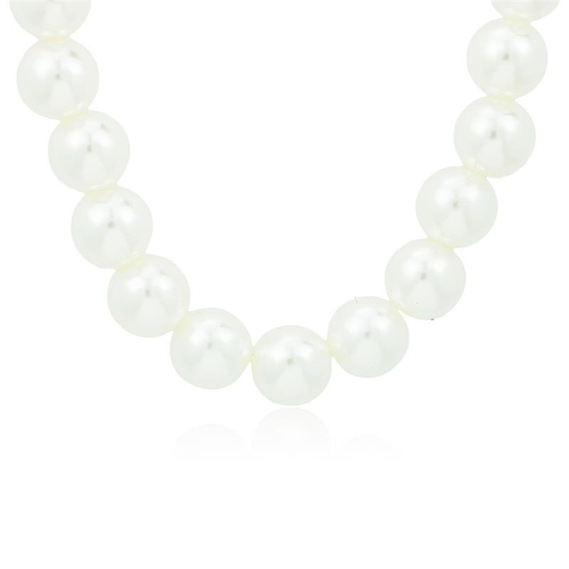 GARGANTILHA DE PÉROLAS COR BRANCA 12 MM E 40 CM 