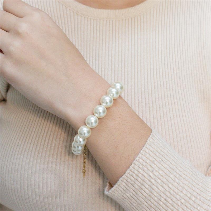 PULSEIRA DE PÉROLA COR MARFIM 12 MM E 18 CM - IMPERIAL 