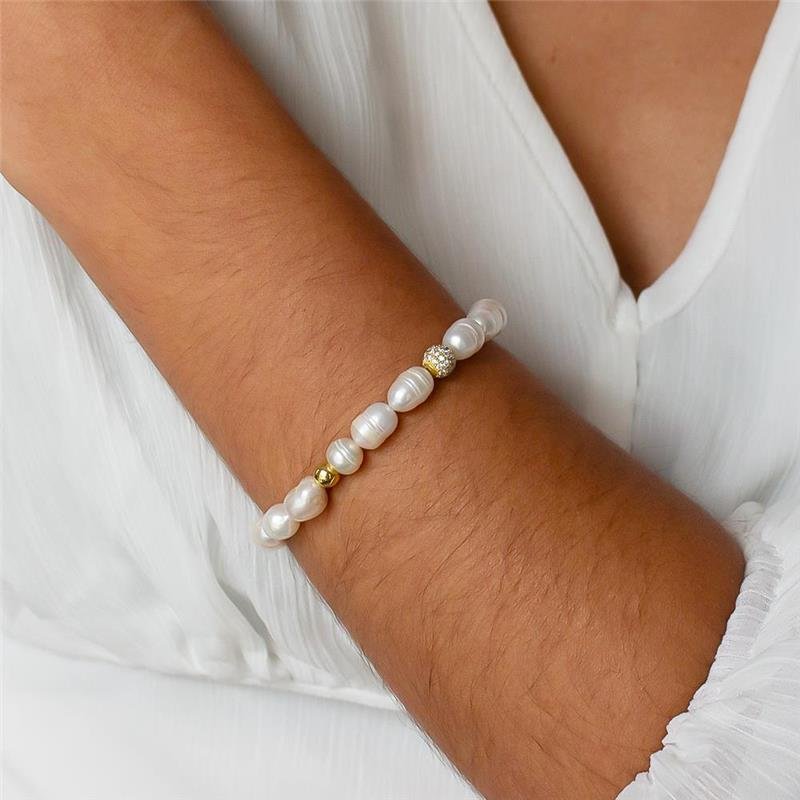 PULSEIRA FOLHEADA PÉROLA BARROCA