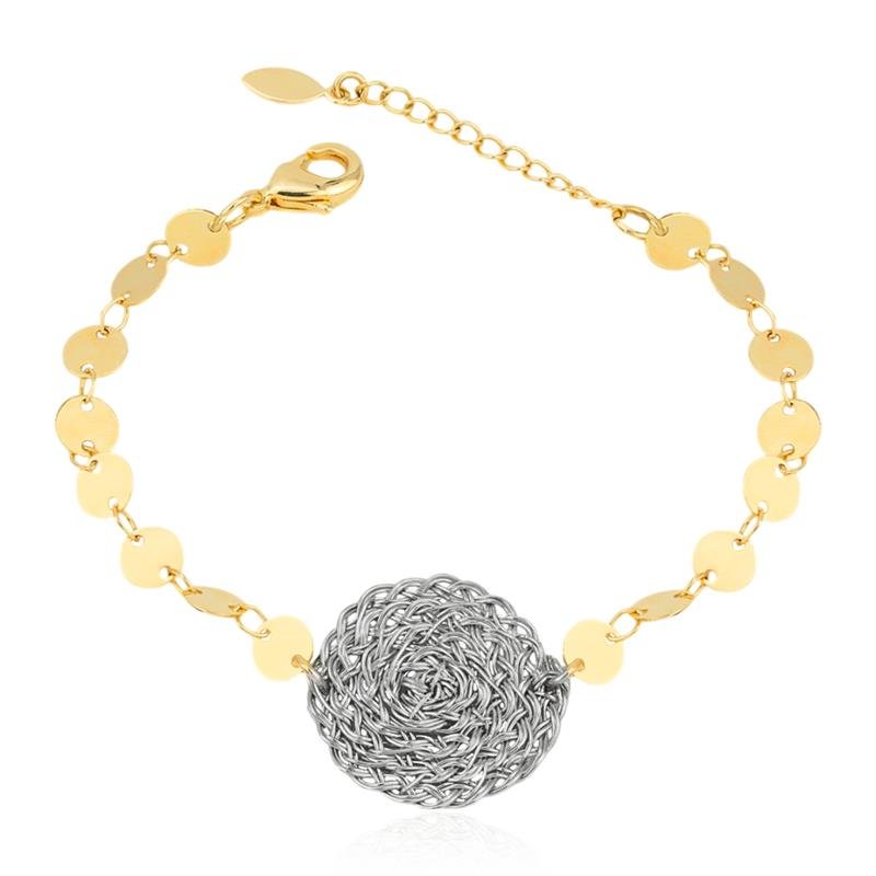 PULSEIRA FOLHEADA CÍRCULO ARAMADO - 17 CM