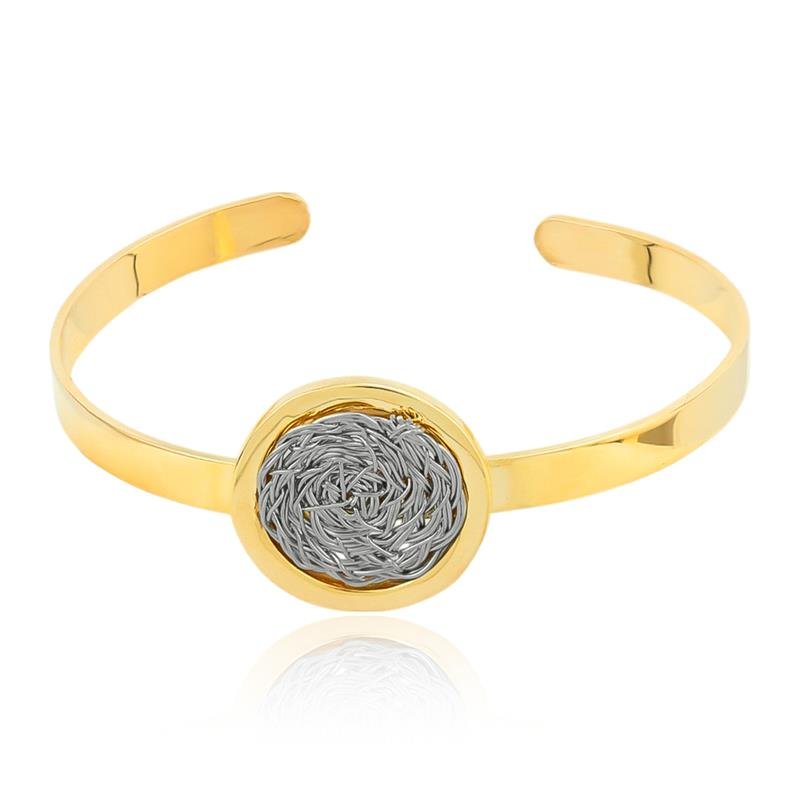 BRACELETE FOLHEADO DETALHES ARAMADO - DUAL GLOW 