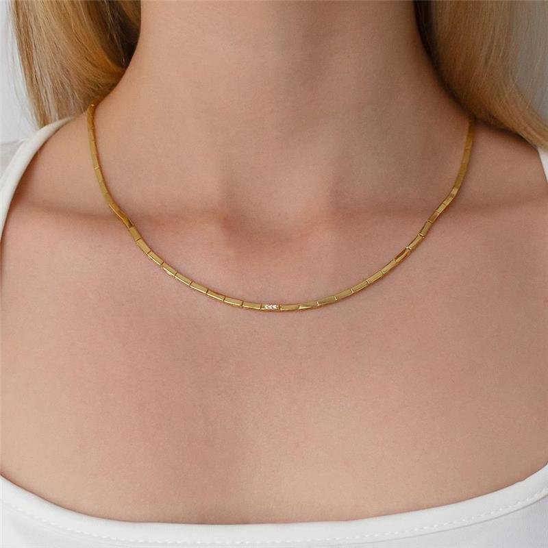 GARGANTILHA FOLHEADA CANUTILHOS PONTO DE LUZ - 38CM